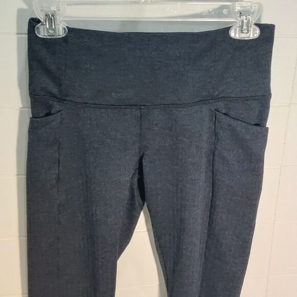 Athleta Women's XS Mercer Herringbone Leggings Blue Black Stretch #353504 - Picture 3 of 11